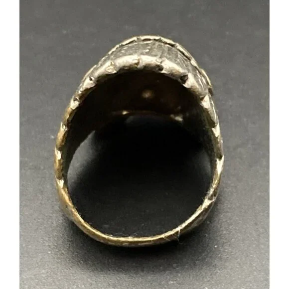 1985 Biker Ring G&S Gordon Smith Silver Tone Native American Chief  Sz  11 LOOK - Picture 3 of 10